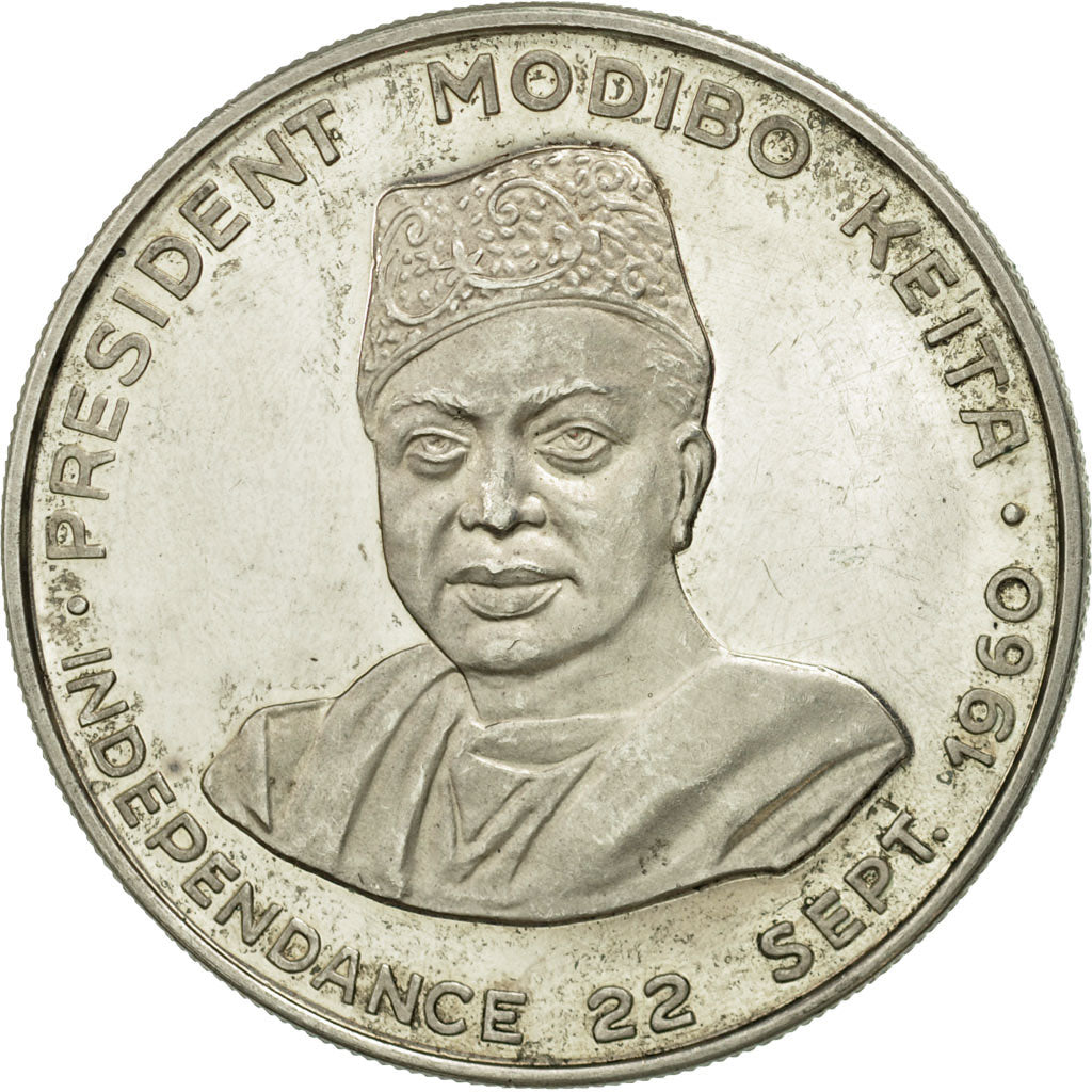 Mali, 10 Francs, 1960, Paris, AU(55-58), Silver, KM:1