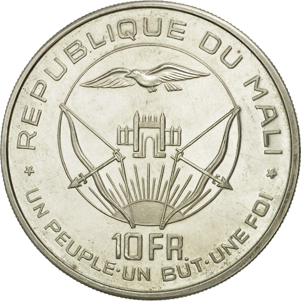 Mali, 10 Francs, 1960, Paris, AU(55-58), Silver, KM:1
