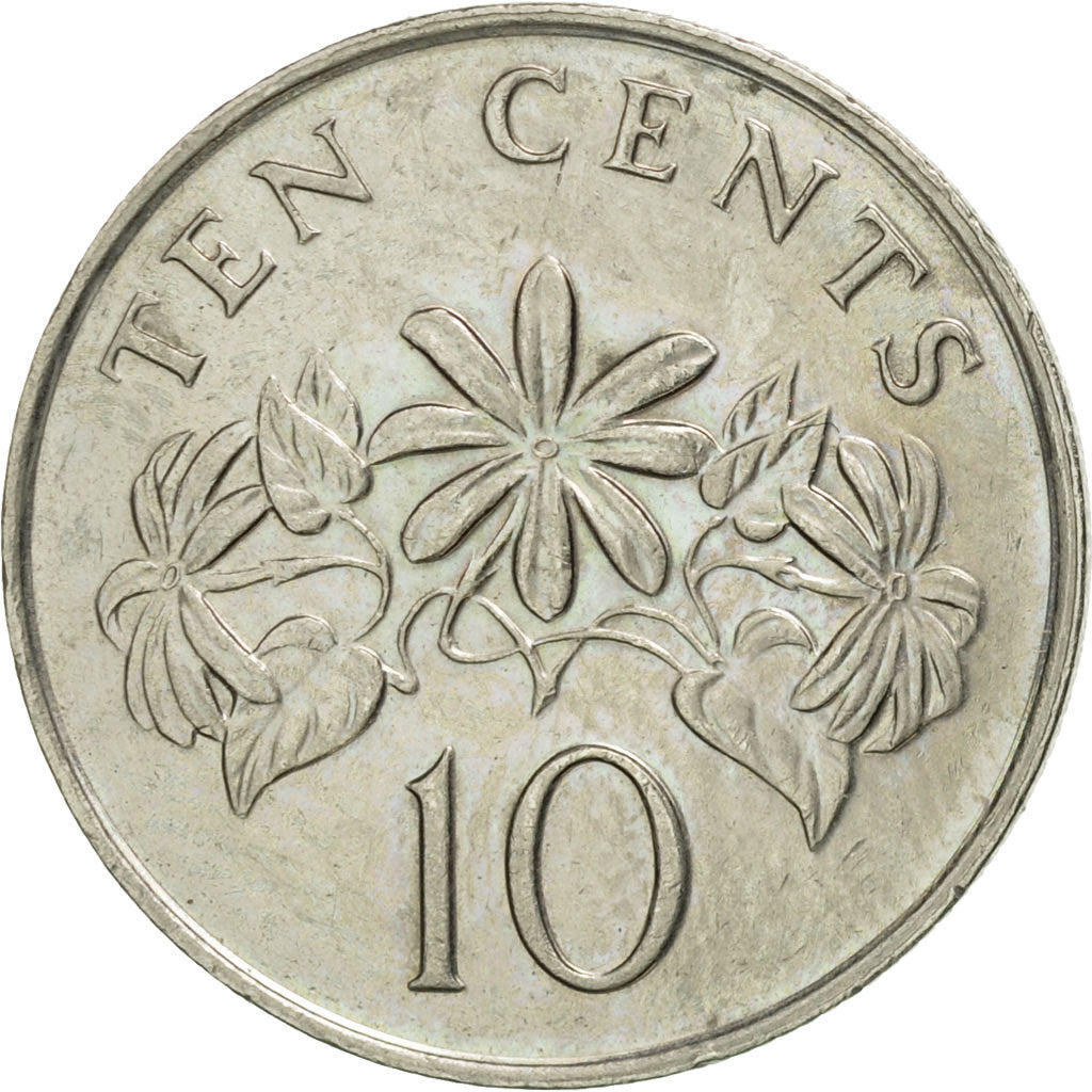 Monnaie, Singapour, 10 Cents, 1991, British Royal Mint, SUP+, Copper-nickel