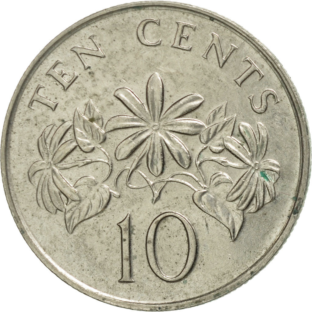 Monnaie, Singapour, 10 Cents, 1989, British Royal Mint, SUP+, Copper-nickel