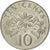 Moneta, Singapur, 10 Cents, 1986, British Royal Mint, AU(55-58), Miedź-Nikiel