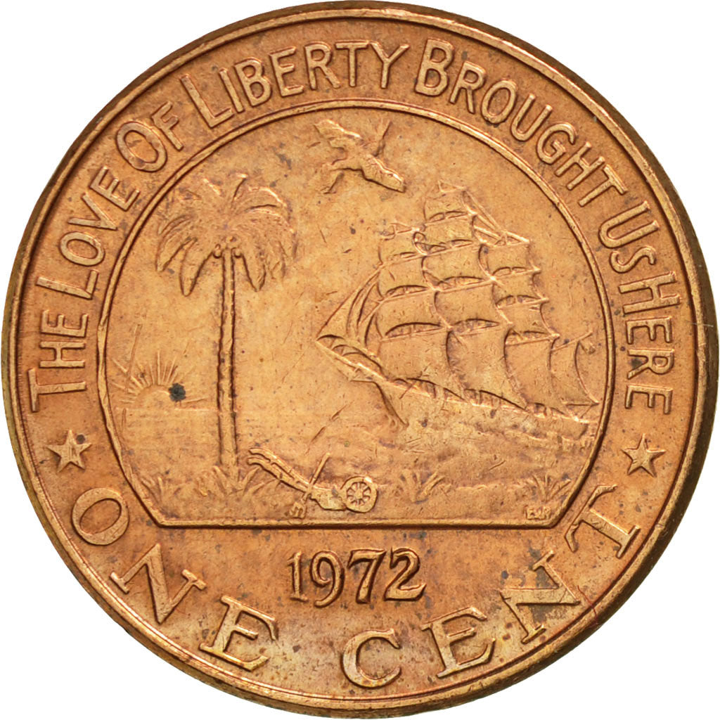 Moneda, Liberia, Cent, 1972, MBC+, Bronce, KM:13