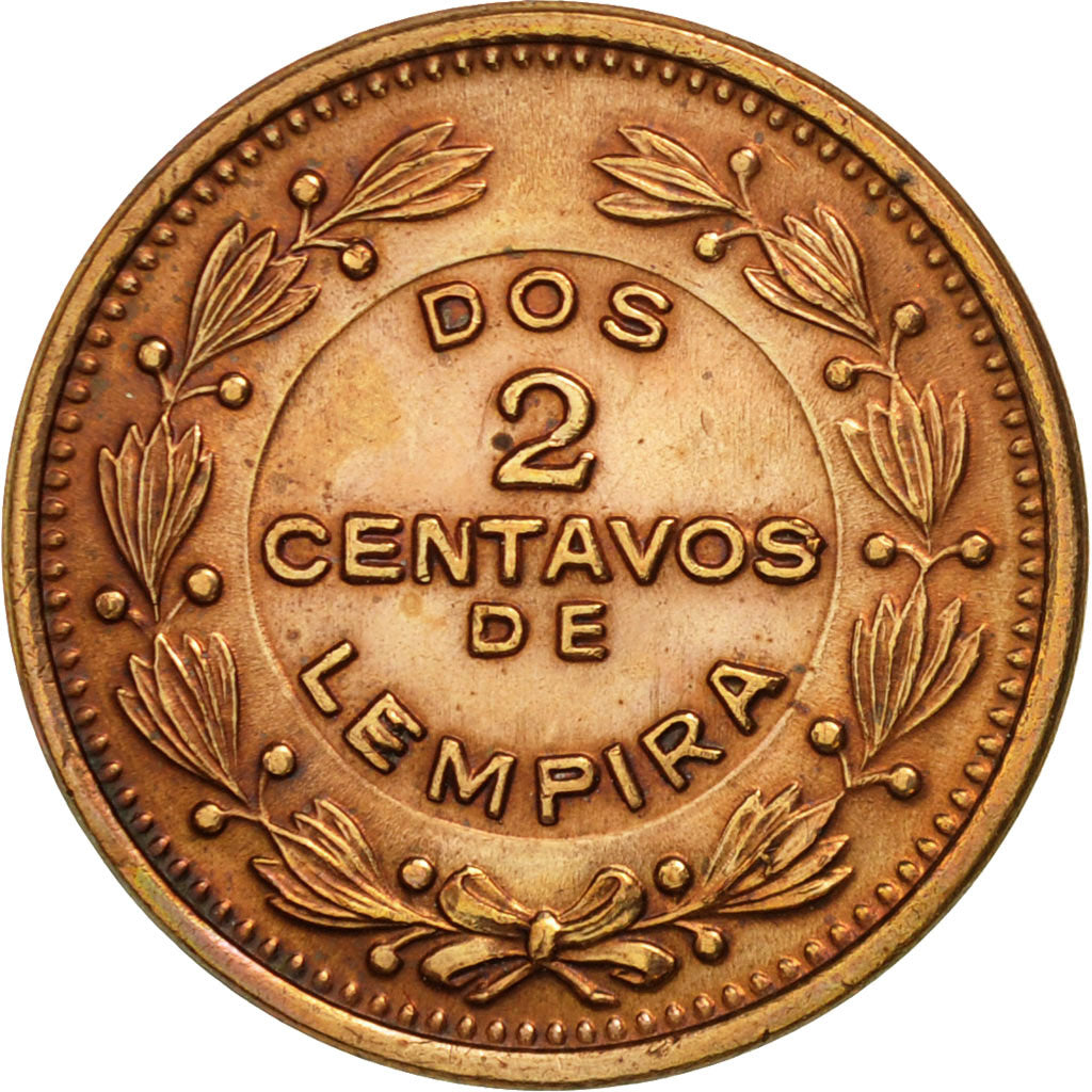 Coin, Honduras, 2 Centavos, 1956, Philadelphia, U.S.A., AU(55-58), Bronze, KM:78