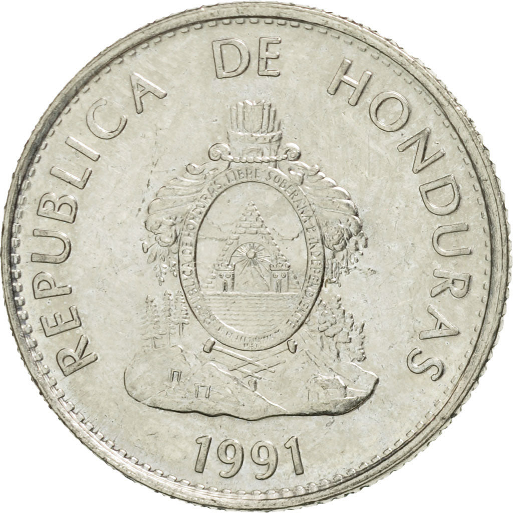 Munten, Honduras, 20 Centavos, 1991, PR, Nickel plated steel, KM:83a.1