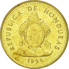 Moneta, Honduras, 5 Centavos, 1994, AU(55-58), Mosiądz, KM:72.3