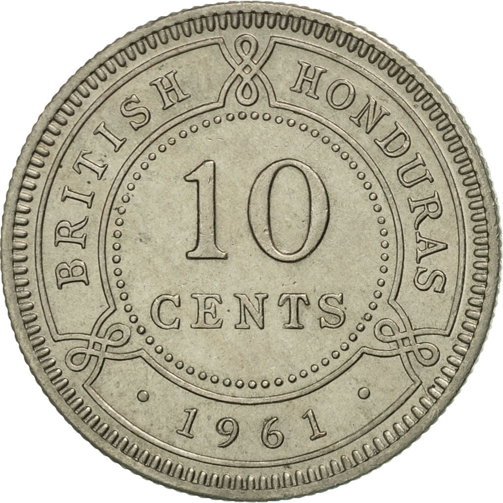 British Honduras, Elizabeth II, 10 Cents, 1961, MS(60-62), Copper-nickel, KM:32