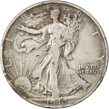 Coin, United States, Walking Liberty Half Dollar, Half Dollar, 1942, U.S. Mint