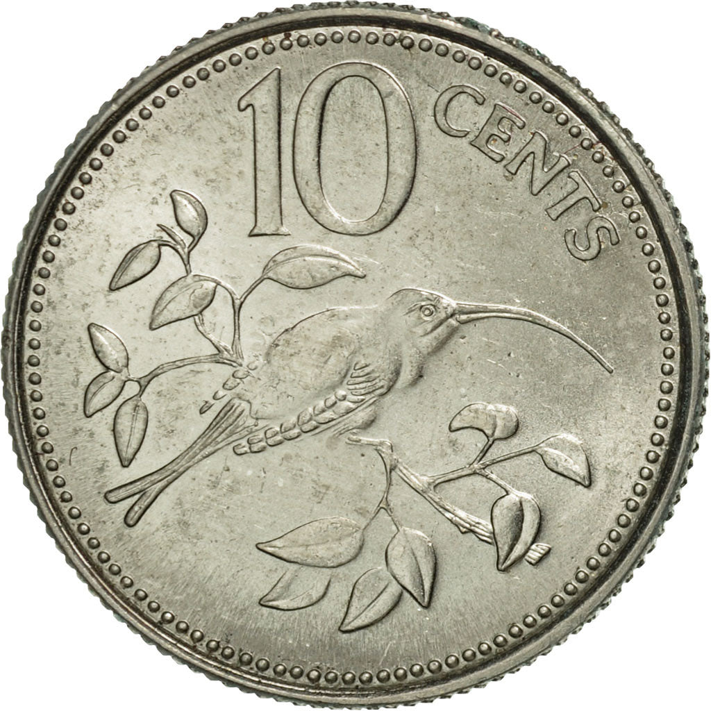 Coin, Belize, 10 Cents, 1975, Franklin Mint, MS(60-62), Copper-nickel, KM:35