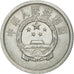 Coin, CHINA, PEOPLE'S REPUBLIC, 2 Fen, 1977, AU(55-58), Aluminum, KM:2