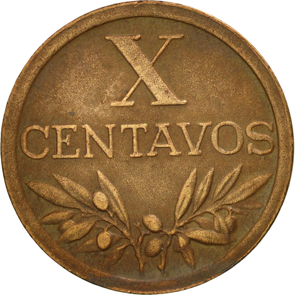 Coin, Portugal, 10 Centavos, 1955, EF(40-45), Bronze, KM:583