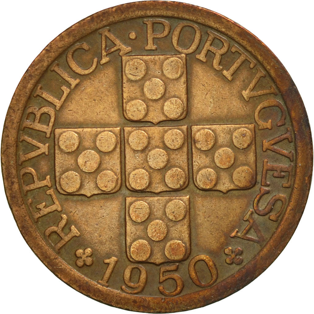 Coin, Portugal, 10 Centavos, 1950, EF(40-45), Bronze, KM:583