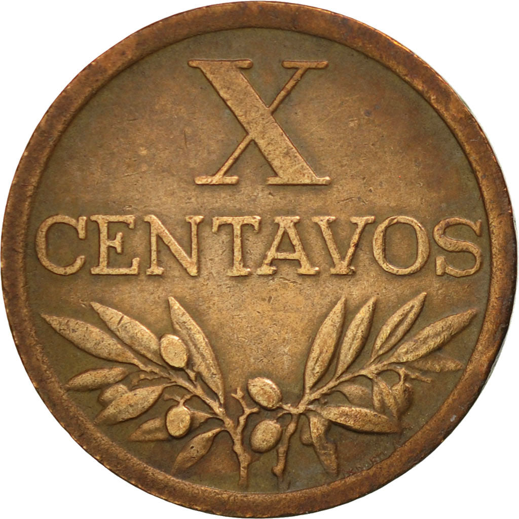 Coin, Portugal, 10 Centavos, 1950, EF(40-45), Bronze, KM:583