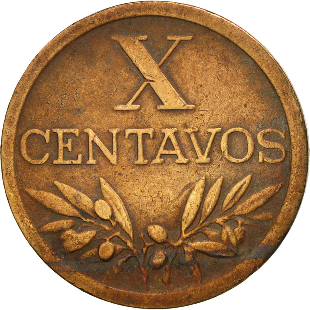 Coin, Portugal, 10 Centavos, 1951, EF(40-45), Bronze, KM:583