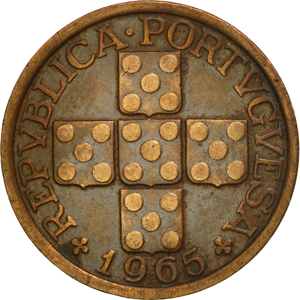 Coin, Portugal, 10 Centavos, 1965, EF(40-45), Bronze, KM:583