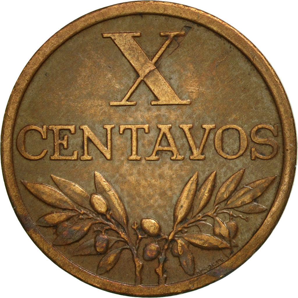 Coin, Portugal, 10 Centavos, 1965, EF(40-45), Bronze, KM:583