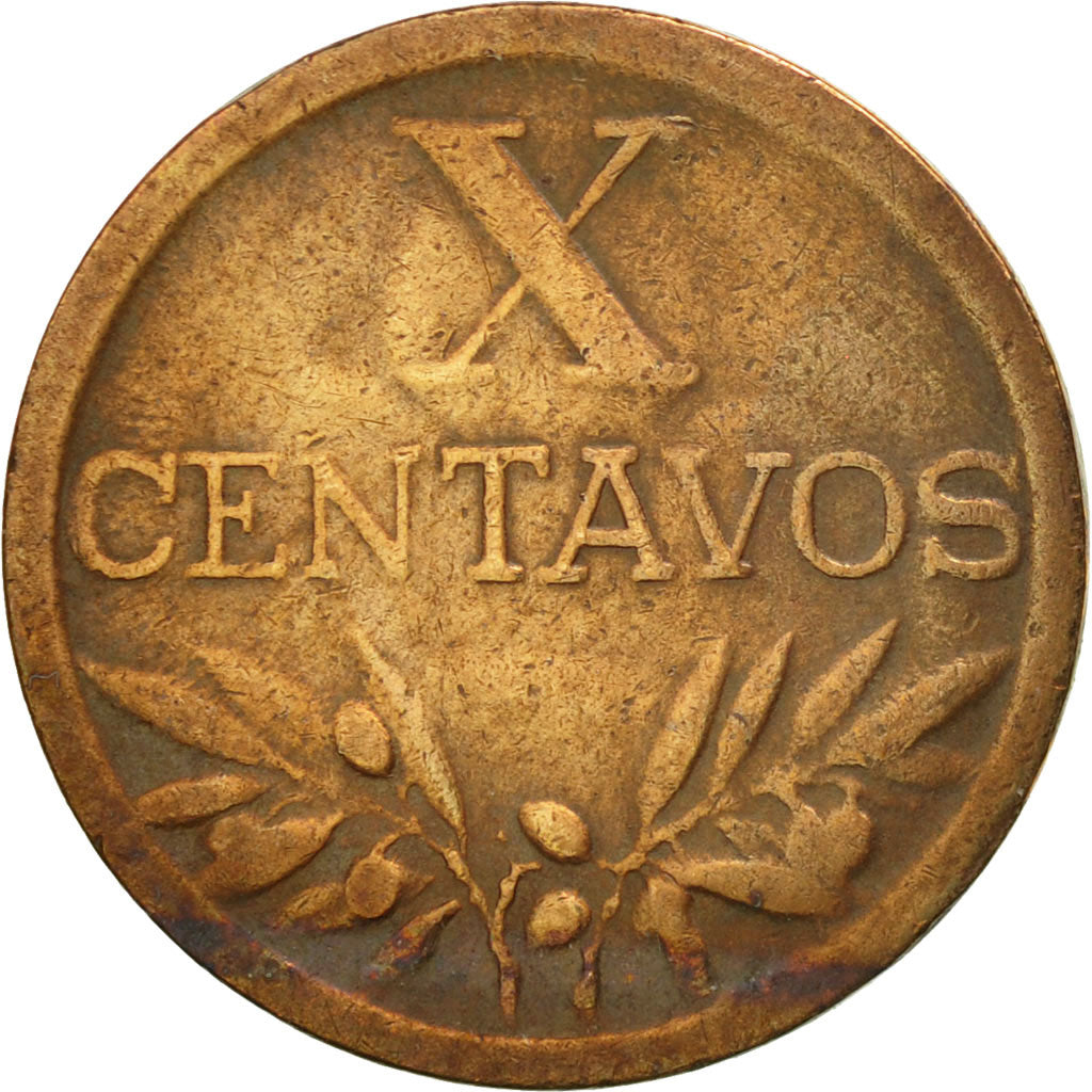 Coin, Portugal, 10 Centavos, 1960, EF(40-45), Bronze, KM:583