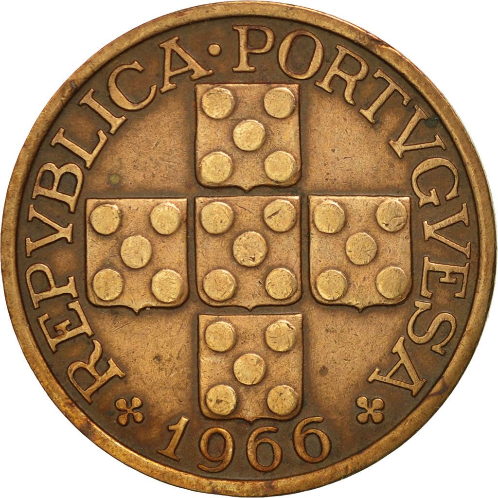 Coin, Portugal, 20 Centavos, 1966, EF(40-45), Bronze, KM:584