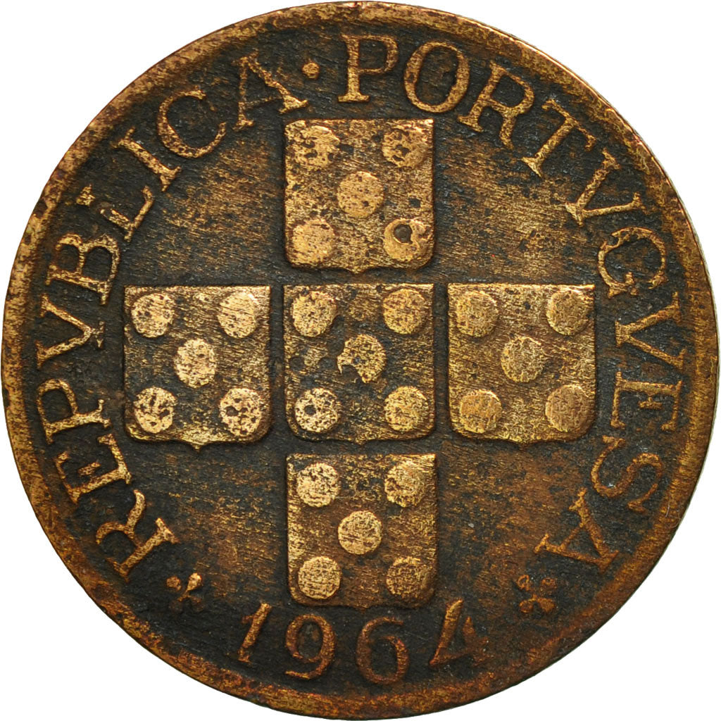 Coin, Portugal, 20 Centavos, 1964, EF(40-45), Bronze, KM:584