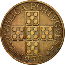 Portugal, Escudo, 1977, EF(40-45), Bronze, KM:597