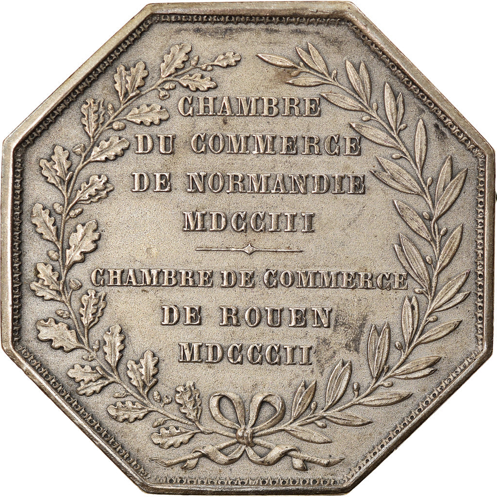 France, Token, Chambre de Commerce de Rouen, 1802, Lecomte, AU(50-53), Silver
