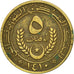 Mauritania, 5 Ouguiya, 1990, BB+, Alluminio-bronzo, KM:3