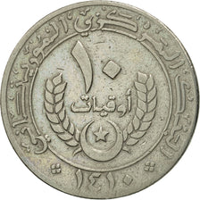 Coin, Mauritania, 10 Ouguiya, 1990, EF(40-45), Copper-nickel, KM:4
