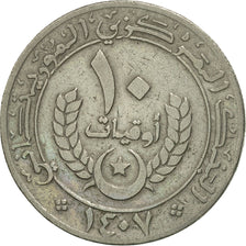 Coin, Mauritania, 10 Ouguiya, 1987, EF(40-45), Copper-nickel, KM:4
