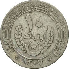 Monnaie, Mauritanie, 10 Ouguiya, 1987, TTB, Copper-nickel, KM:4