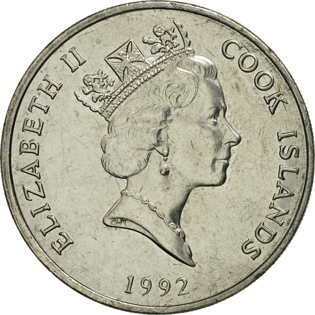 Moneta, Isole Cook, Elizabeth II, 20 Cents, 1992, Franklin Mint, SPL-