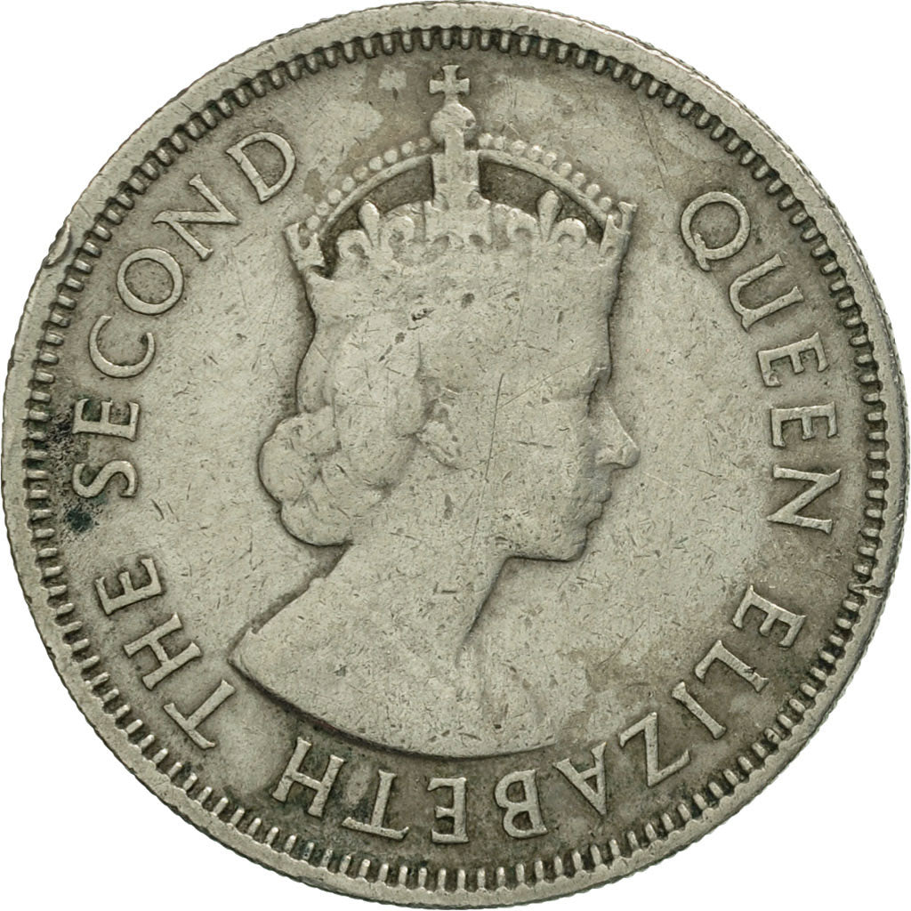 Seychelles, 1/2 Rupee, 1954, MBC, Cobre - níquel, KM:12