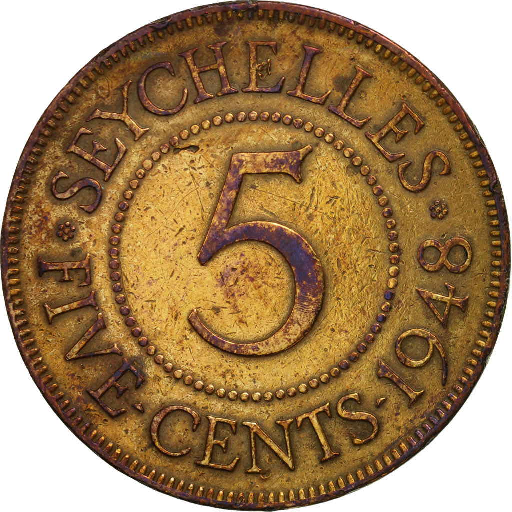 Coin, Seychelles, 5 Cents, 1948, EF(40-45), Bronze, KM:7