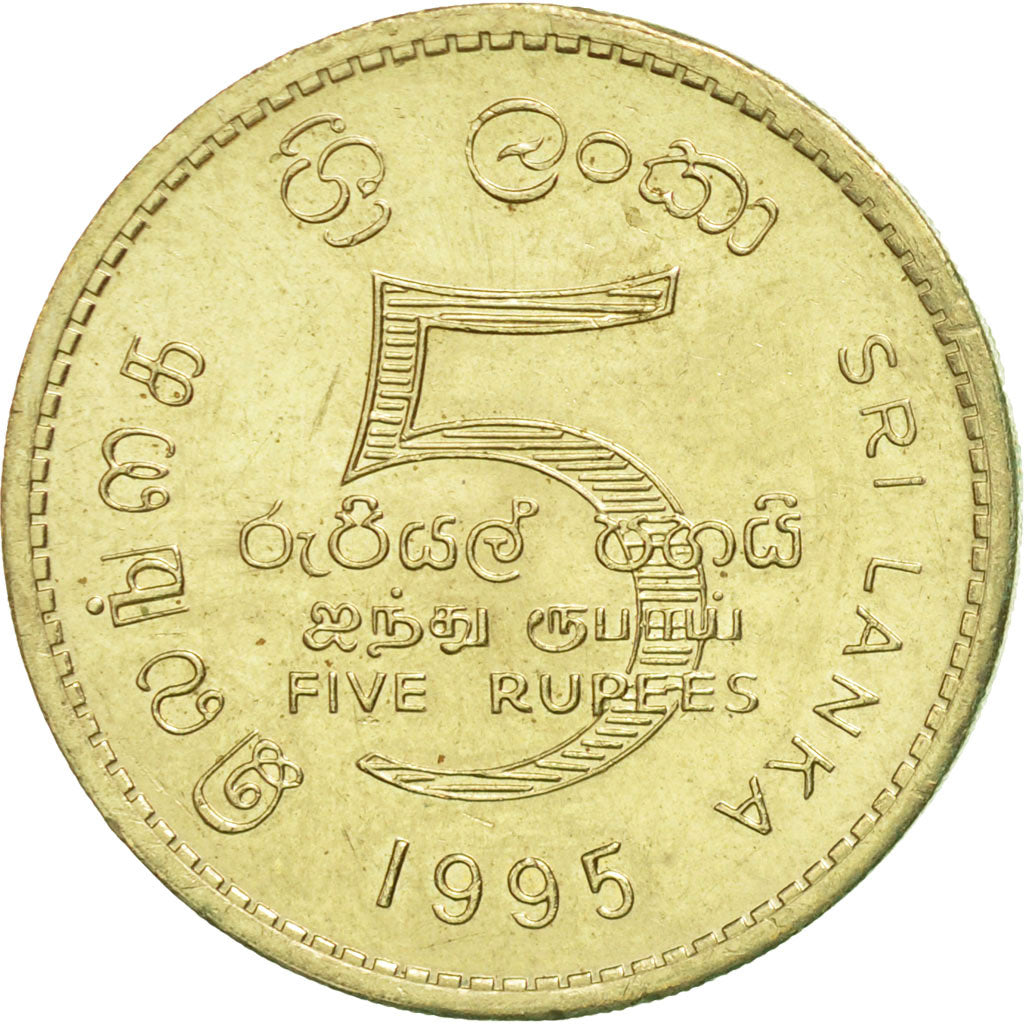 Monnaie, Sri Lanka, 5 Rupees, 1995, SUP, Aluminum-Bronze, KM:156