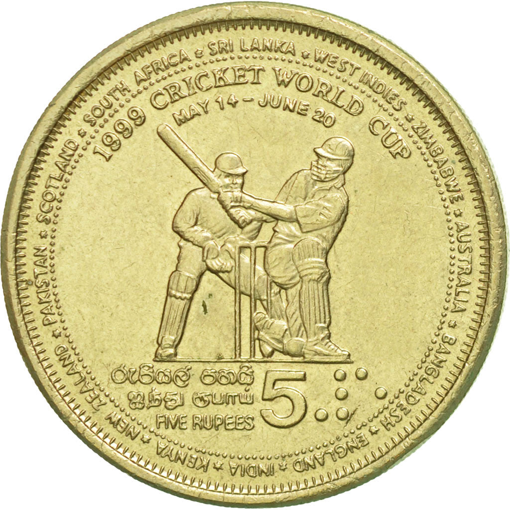 Coin, Sri Lanka, 5 Rupees, 1999, AU(55-58), Aluminum-Bronze, KM:161