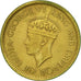 Coin, Ceylon, George VI, 50 Cents, 1943, AU(50-53), Nickel-brass, KM:116