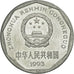 Moneda, CHINA, REPÚBLICA POPULAR, Jiao, 1993, EBC, Aluminio, KM:335
