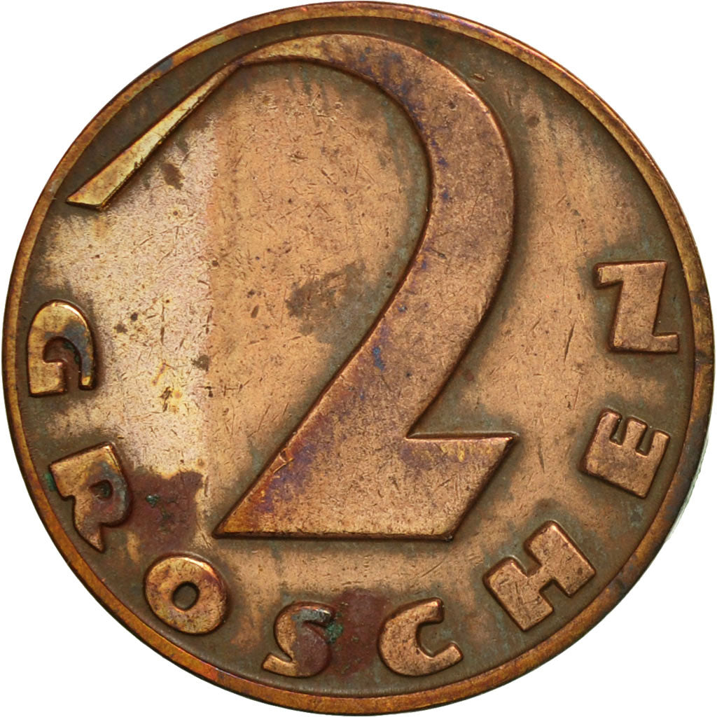 Münze, Österreich, 2 Groschen, 1935, SS, Bronze, KM:2837