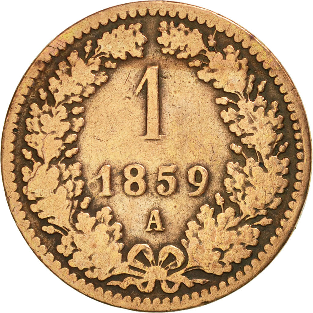 Coin, Austria, Franz Joseph I, Kreuzer, 1859, Vienne, EF(40-45), Copper, KM:2186