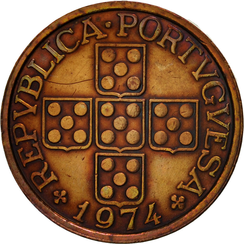 Moneda, Portugal, 20 Centavos, 1974, MBC, Bronce, KM:595