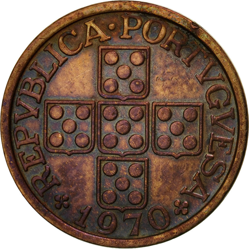 Coin, Portugal, 20 Centavos, 1970, EF(40-45), Bronze, KM:595