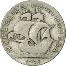 Moneta, Portogallo, 2-1/2 Escudos, 1945, MB+, Argento, KM:580