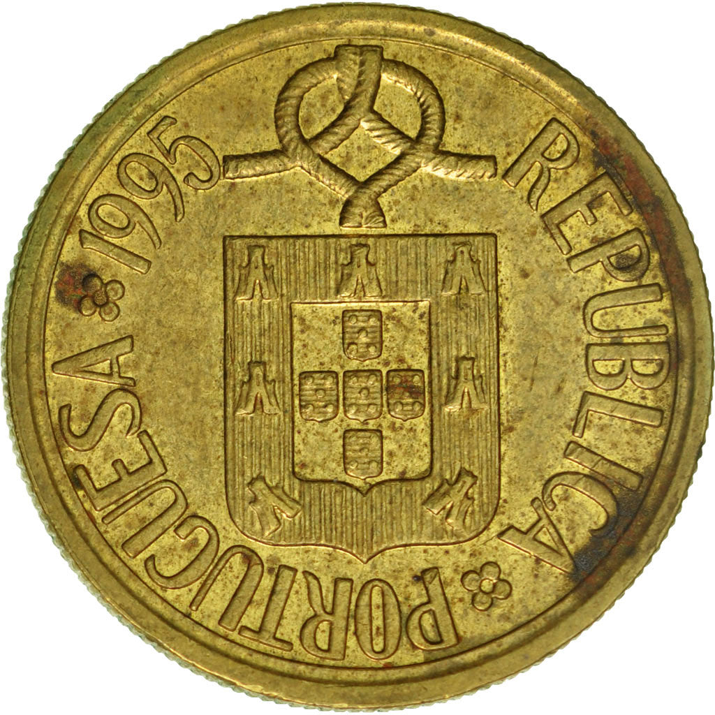 Coin, Portugal, 5 Escudos, 1995, EF(40-45), Nickel-brass, KM:632