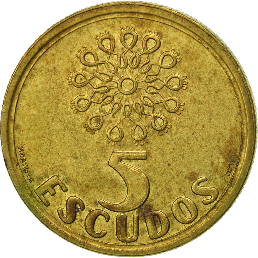 Coin, Portugal, 5 Escudos, 1996, EF(40-45), Nickel-brass, KM:632