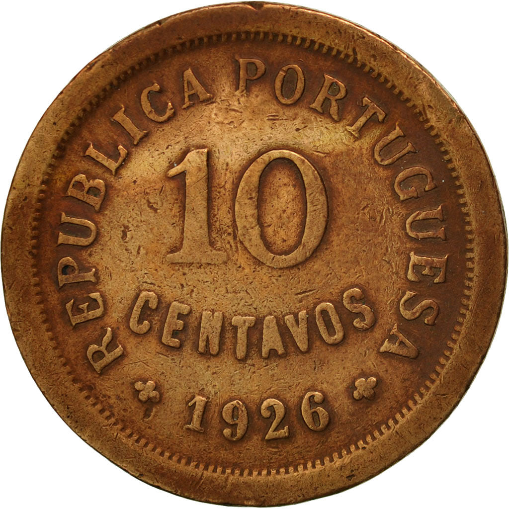 Coin, Portugal, 10 Centavos, 1926, EF(40-45), Bronze, KM:573