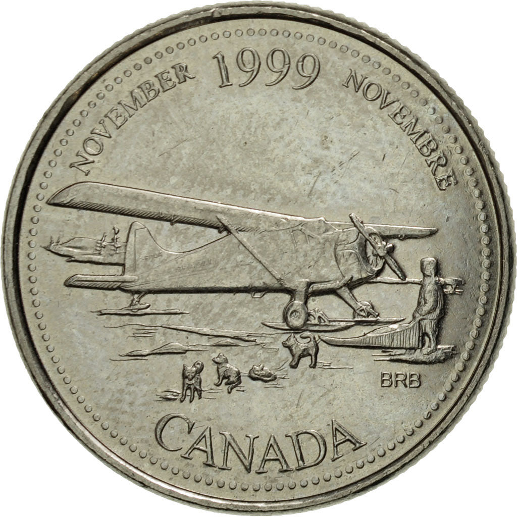 Coin, Canada, Elizabeth II, 25 Cents, 1999, Royal Canadian Mint, Ottawa