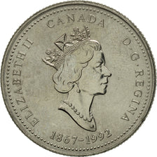 Coin, Canada, Elizabeth II, 25 Cents, 1992, Royal Canadian Mint, Ottawa