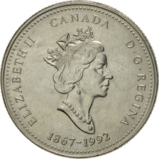 Coin, Canada, Elizabeth II, 25 Cents, 1992, Royal Canadian Mint, Ottawa