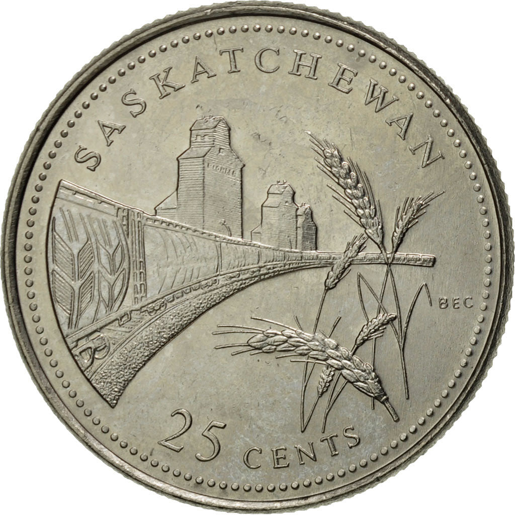 Coin, Canada, Elizabeth II, 25 Cents, 1992, Royal Canadian Mint, Ottawa