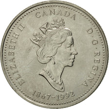 Coin, Canada, Elizabeth II, 25 Cents, 1992, Royal Canadian Mint, Ottawa