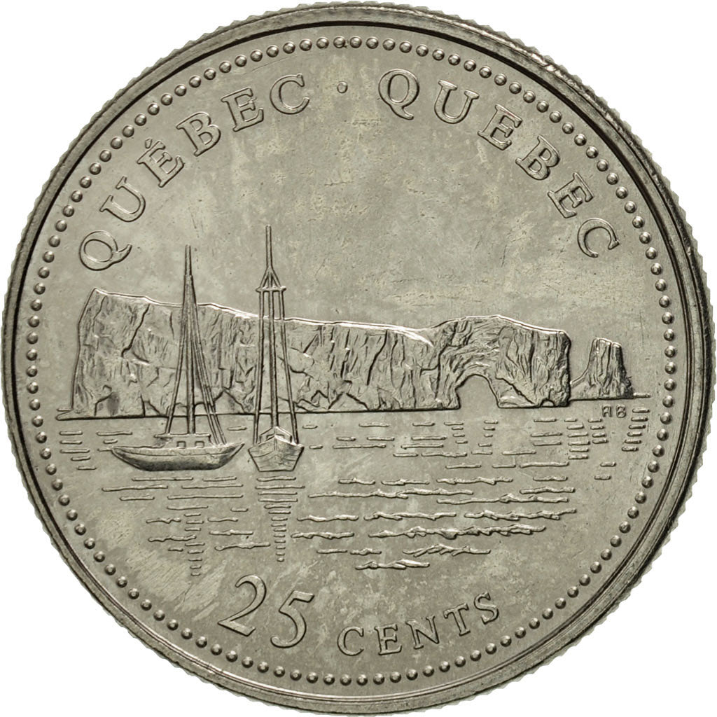 Coin, Canada, Elizabeth II, 25 Cents, 1992, Royal Canadian Mint, Ottawa