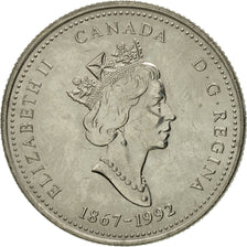 Coin, Canada, Elizabeth II, 25 Cents, 1992, Royal Canadian Mint, Ottawa
